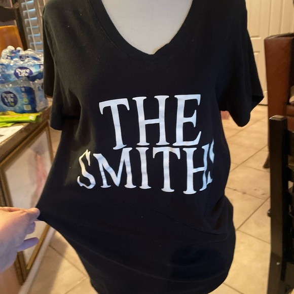 pro ladies Tops - Black Graphic T-Shirt with White Print
